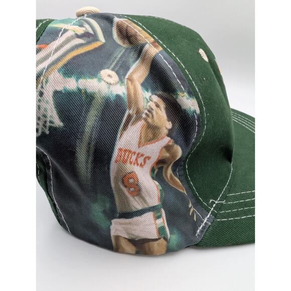 Milwaukee Bucks Hat Marques Johnson 8 Adjustable Strapback Green Retro Logo NBA - Picture 3 of 6